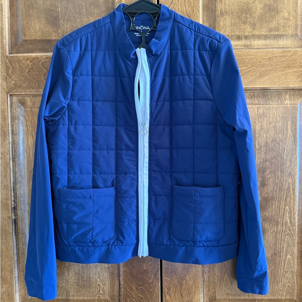 Kinona Navy Blue Zip Up Sports Jacket - Women's Size Large